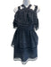 Self-Portrait Size 6 Navy Blue Polyester Pop Over Crochet Lace Mini Dress Navy Blue / 6