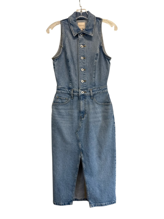 Favorite Daughter Size 25 Light Wash Cotton Denim Sleeveless Buttons Dress