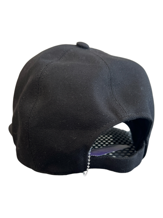Prada Black Cotton Monogram Clear Visor Baseball Cap Hat Black / L