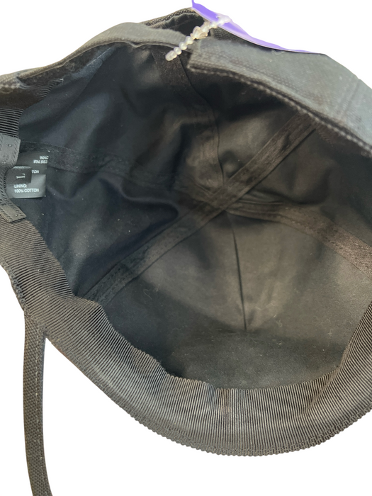Prada Black Cotton Monogram Clear Visor Baseball Cap Hat Black / L