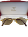 Cartier Gold Plated Metal Oval Light lens Sunglasses Gold Plated