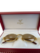 Cartier Gold Plated Metal Oval Light lens Sunglasses Gold Plated