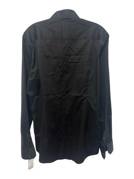 Eton Size 16 Black Cotton Solid Button Down Men's Long Sleeve Shirt Black / 16