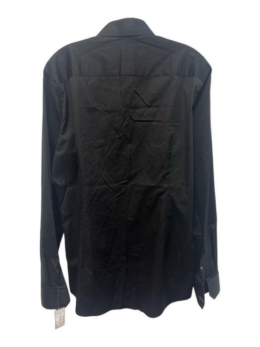 Eton Size 16 Black Cotton Solid Button Down Men's Long Sleeve Shirt Black / 16