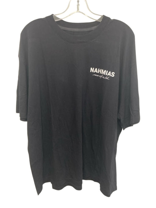Nahmias Size XL Black Cotton Short Sleeve Logo T Shirt Top Black / XL