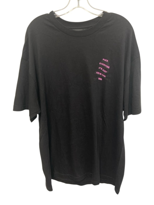 Anti Social Club Size XL Black & Pink Cotton Short Sleeve Graphic Logo Top Black & Pink / XL