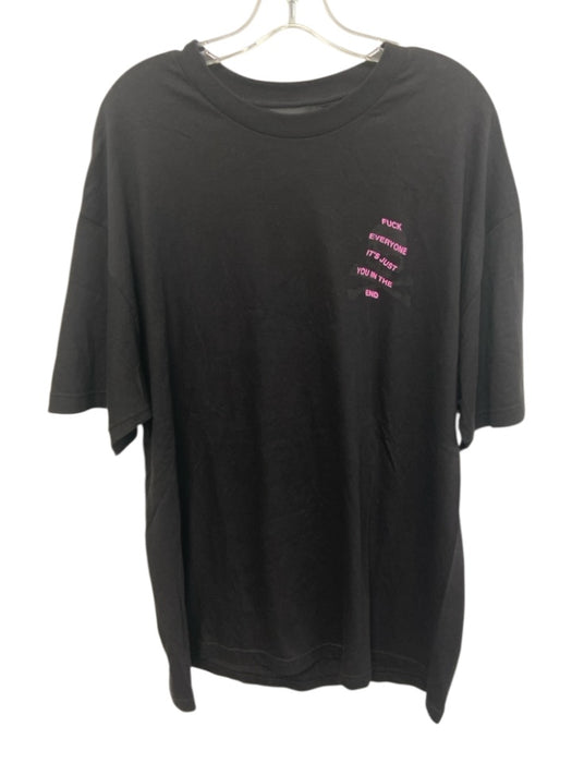 Anti Social Club Size XL Black & Pink Cotton Short Sleeve Graphic Logo Top Black & Pink / XL