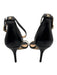 Sam Edelman Shoe Size 10.5 Black Leather Ankle Buckle Midi Heel Sandals Black / 10.5