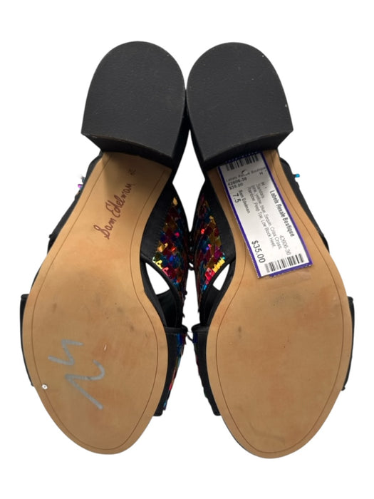 Sam Edelman Shoe Size 7.5 pink, yellow, blue Sequin Criss Cross Rainbow Sandals Pink, Yellow, Blue / 7.5