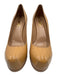 Saint Laurent Shoe Size 38.5 Beige Brown Patent Leather Almond Toe Pumps Beige Brown / 38.5