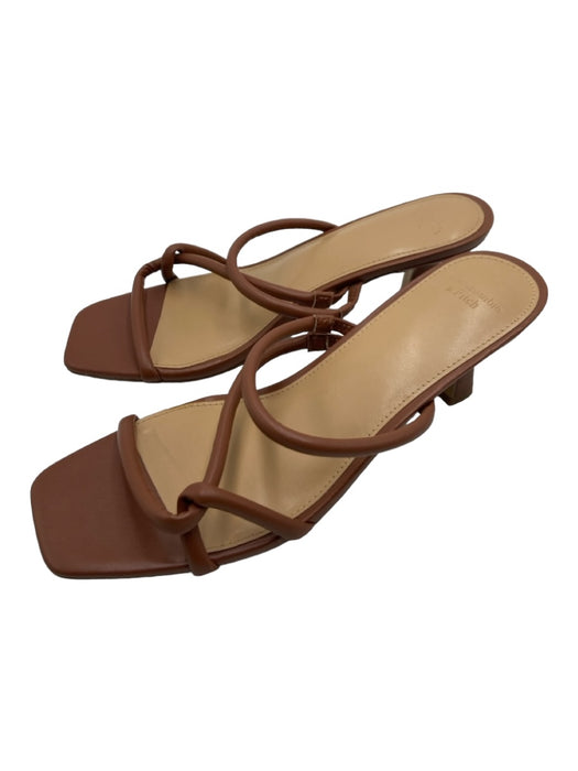 Abercrombie & Fitch Shoe Size 8.5 Brown Polyurethane Open Toe & Heel Twist Pumps Brown / 8.5