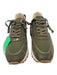 Zara Shoe Size 39 Olive Green Print Suede Canvas Laces Lugsole Sneakers Olive Green Print / 39