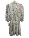 Joie Size S White, Green, Pink Metallic Thread Floral 3/4 Sleeve Mini Dress White, Green, Pink / S