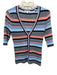 Veronica Beard Size M Blue, White, Orange Rayon Blend Knit Striped Cardigan Blue, White, Orange / M