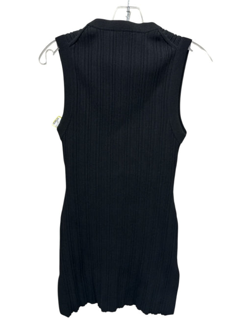 Veronica Beard Size M Black Viscose Blend Sleeveless Ribbed Mini Bodycon Dress Black / M