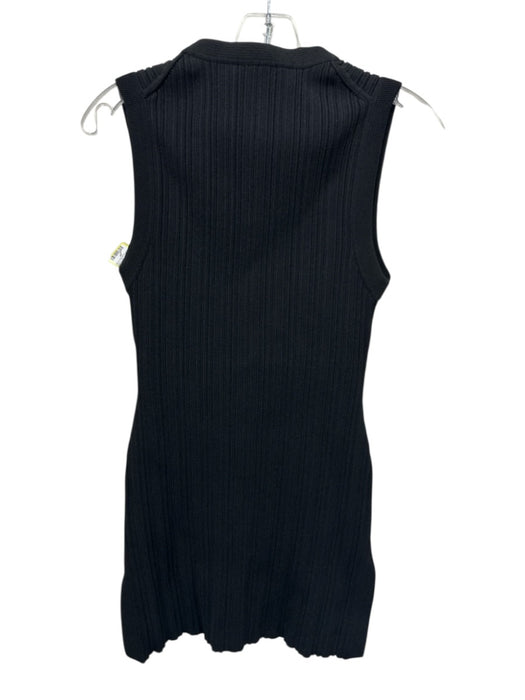 Veronica Beard Size M Black Viscose Blend Sleeveless Ribbed Mini Bodycon Dress Black / M