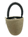 Cesta Collective Tan & black Straw Leather Woven Top Handle Bucket Bag Tan & black / S