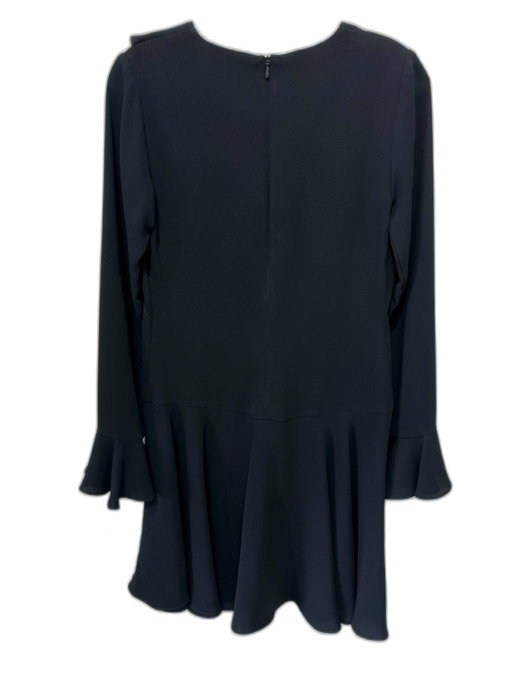 Shoshanna Size 0 Black Triacetate Blend flounce Fluted Sleeve Above Knee Dress Black / 0