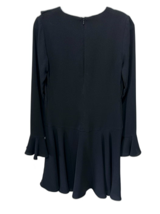 Shoshanna Size 0 Black Triacetate Blend flounce Fluted Sleeve Above Knee Dress Black / 0
