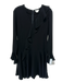 Shoshanna Size 0 Black Triacetate Blend flounce Fluted Sleeve Above Knee Dress Black / 0