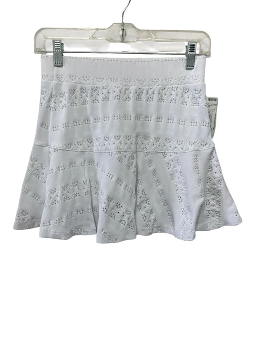 Veronica Beard Size S White Polyester Blend Eyelet Lace A Line Athletic Skirt White / S