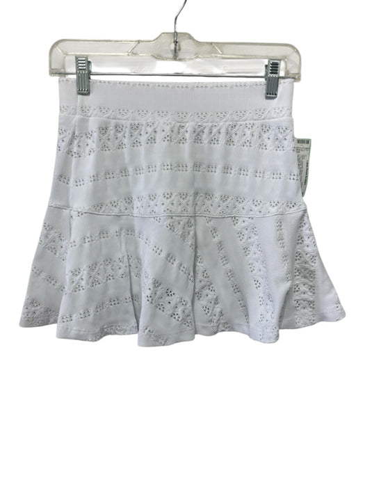 Veronica Beard Size S White Polyester Blend Eyelet Lace A Line Athletic Skirt White / S