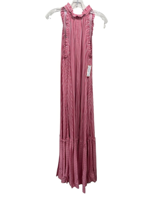Loretta Caponi Firenze Size M Pink & White Sleeveless Stripe Tent Style Dress Pink & White / M