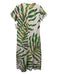 Oliphant Size XS Green, Orange, Beige Cotton & Nylon Short Sleeve Midi Dress Green, Orange, Beige / XS