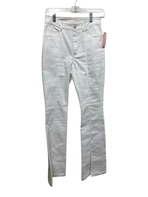 Frame Size 26 White Cotton Denim Zip Fly Mid Rise Crop Boot Cut Jeans White / 26