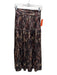 BA & SH Size 0 Copper, Gold & Black Polyester Metallic Abstract Print Midi Skirt Copper, Gold & Black / 0