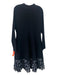 Lela Rose Size XL Black & White Viscose Blend Crochet Lace Floral Back Zip Dress Black & White / XL
