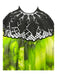 Jean Paul Gaultier Size 8 Lime Green & Black Silk Sheer Halter Tie Neck Top Lime Green & Black / 8