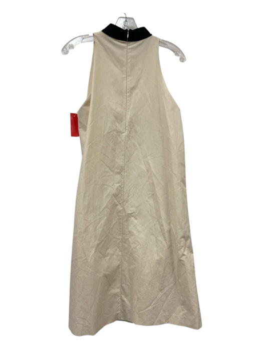 Brunello Cucinelli Size M Cream & Black A Line Contrast Trim Shift Dress Cream & Black / M