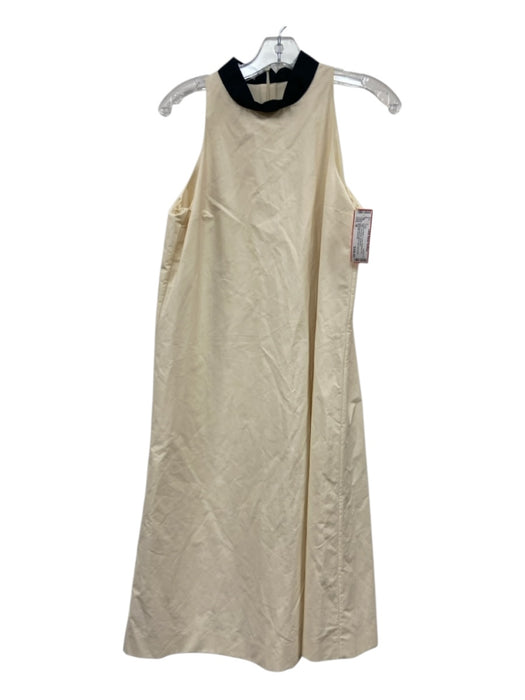 Brunello Cucinelli Size M Cream & Black A Line Contrast Trim Shift Dress Cream & Black / M