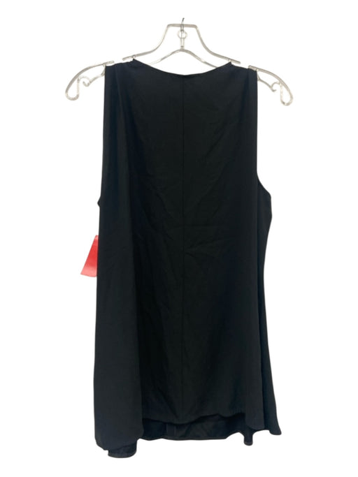 Escada Size M / 42 Black Triacetate Blend Pleated Front Sleeveless Tie Neck Top Black / M / 42