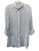 Alice + Olivia Size Large White & Blue Linen & Cotton Long Sleeve Dress White & Blue / Large