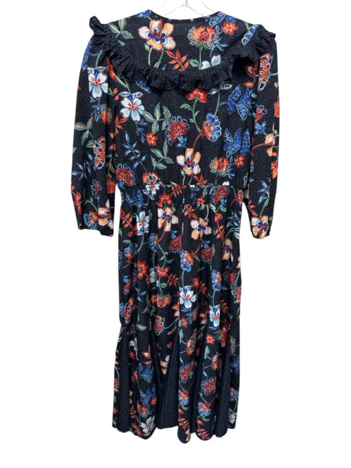 Hunter Bell Size M Black, Red & Multi Polyester Long Balloon Sleeve Floral Dress Black, Red & Multi / M