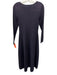 A.L.C. Size L Purple & Black Viscose Blend Rib Knit Shimmer Long Sleeve Dress Purple & Black / L