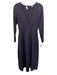 A.L.C. Size L Purple & Black Viscose Blend Rib Knit Shimmer Long Sleeve Dress Purple & Black / L