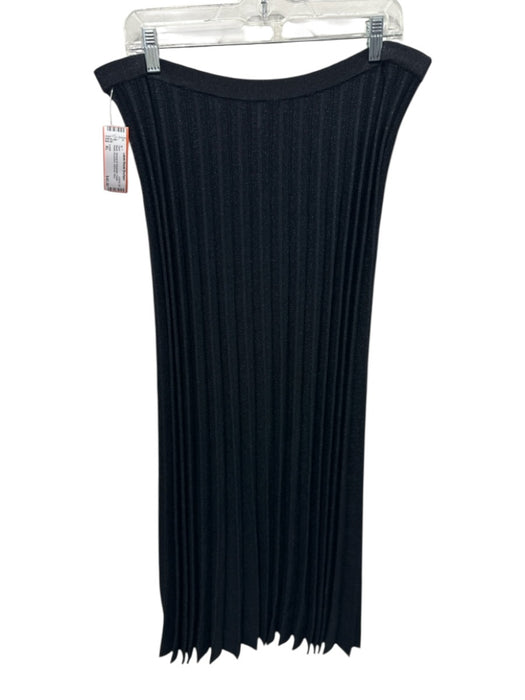 Lewit Size XL Black Viscose & Polyamide Elastic Waist Accordion Shimmer Skirt Black / XL
