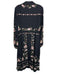 Erdem Size 10 Black, Pink & Green Silk Floral Long Balloon Sleeve Collared Dress Black, Pink & Green / 10