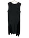 Akris Punto Size 12 Black Viscose Sleeveless Velvet Darted V Neck Dress Black / 12