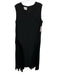 Akris Punto Size 12 Black Viscose Sleeveless Velvet Darted V Neck Dress Black / 12