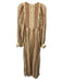 Tory Burch Size 10 Beige, Brown, Orange Viscose Half Sleeve Crochet detail Dress Beige, Brown, Orange / 10
