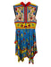 Alice + Olivia Size 12 Blue, Yellow, Red Polyester Sleeveless Floral Dress Blue, Yellow, Red / 12