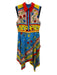Alice + Olivia Size 12 Blue, Yellow, Red Polyester Sleeveless Floral Dress Blue, Yellow, Red / 12