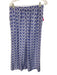Mango Size Medium Blue & White Viscose Blend Elastic Waist Short Sleeve Pant Set Blue & White / Medium