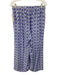 Mango Size Medium Blue & White Viscose Blend Elastic Waist Short Sleeve Pant Set Blue & White / Medium