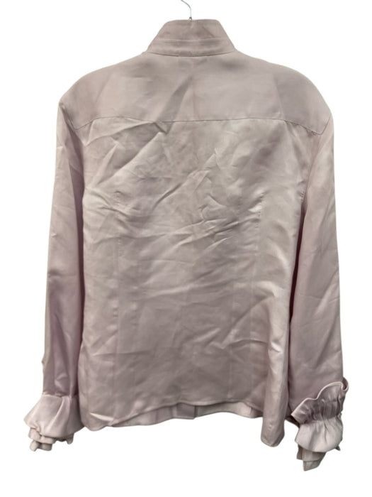 Giorgio Armani Size 44 Light Purple Silk Long Sleeve Button Front Ruffle Top Light Purple / 44