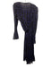 Diane Von Furstenberg Size 14 Black, Blue, Red Silk Long Smocked Sleeves Dress Black, Blue, Red / 14